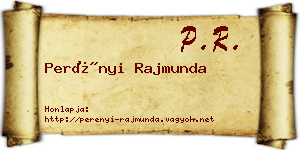 Perényi Rajmunda névjegykártya